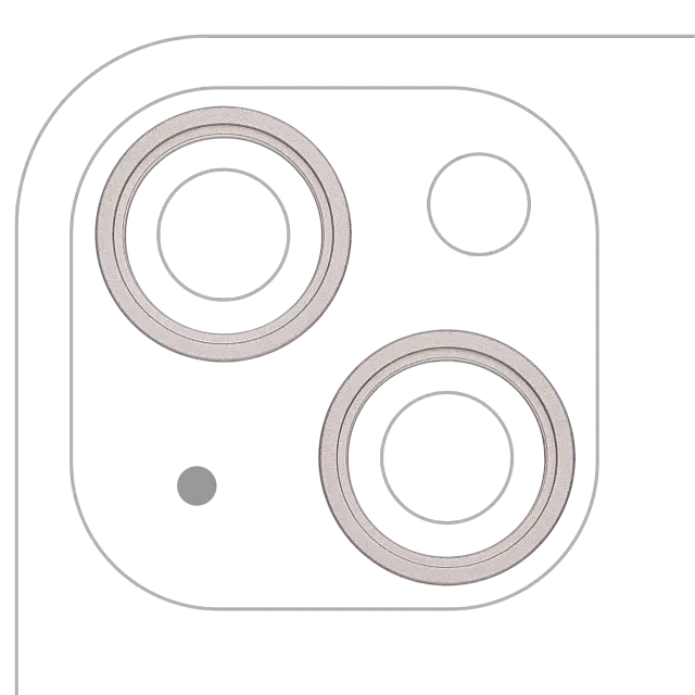 Anneau de contour de caméra arrière pour Apple iPhone 13 / 13 Mini (lot de 2, lumière stellaire, lot de 10)