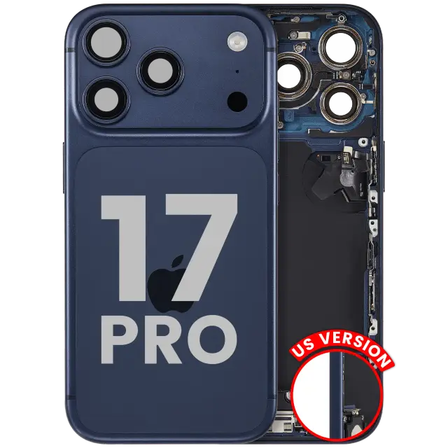 Châssis pour Apple iPhone 17 Pro (version US, origine d'occasion — grade B, Deep Blue)