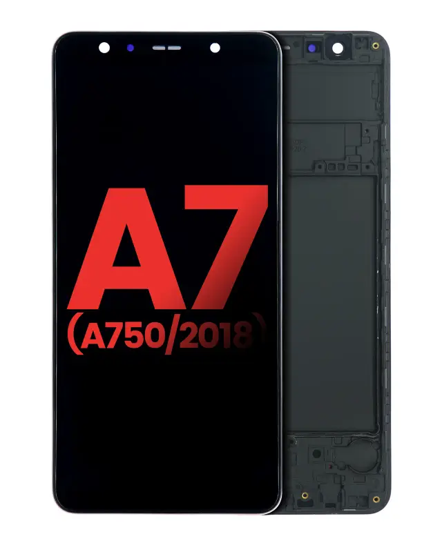 Écran OLED avec châssis pour Samsung Galaxy A7 (A750 / 2018) (compatible premium, noir)