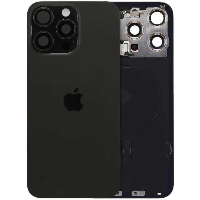 Vitre arrière avec MagSafe, NFC et nappe flash pour Apple iPhone 15 Pro Max (UK / EU Version, origine, titane noir)