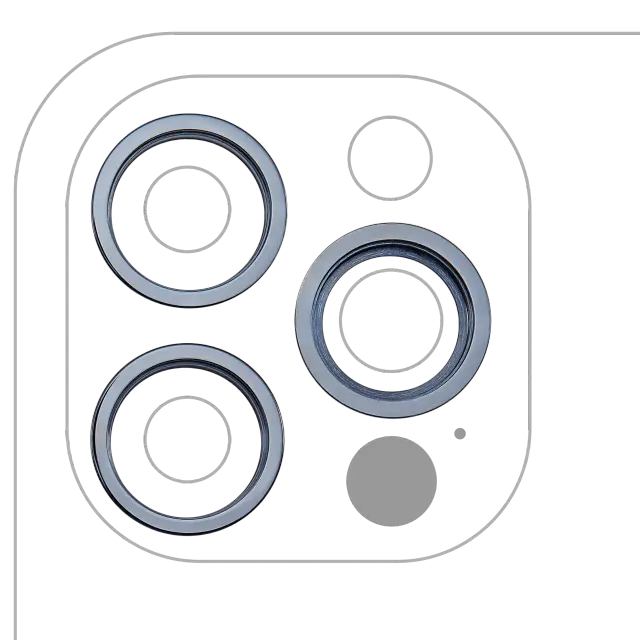 Anneau de contour de caméra arrière pour Apple iPhone 12 Pro (Pacific Blue, lot de 3)