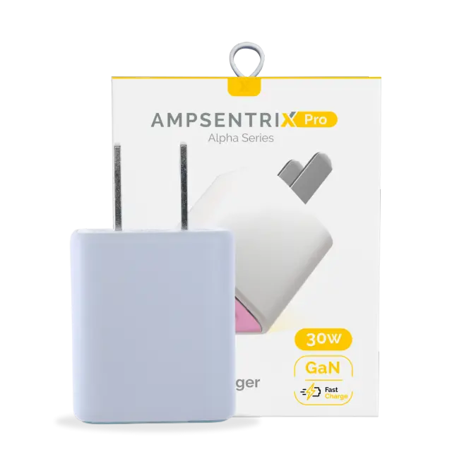 Chargeur secteur AmpSentrix Pro 30W 2-in-1 USB-C / USB-A GaN (rose)