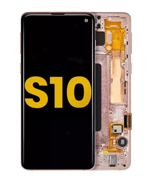 Écran OLED avec châssis pour Samsung Galaxy S10 (reconditionné, Flamingo Pink)