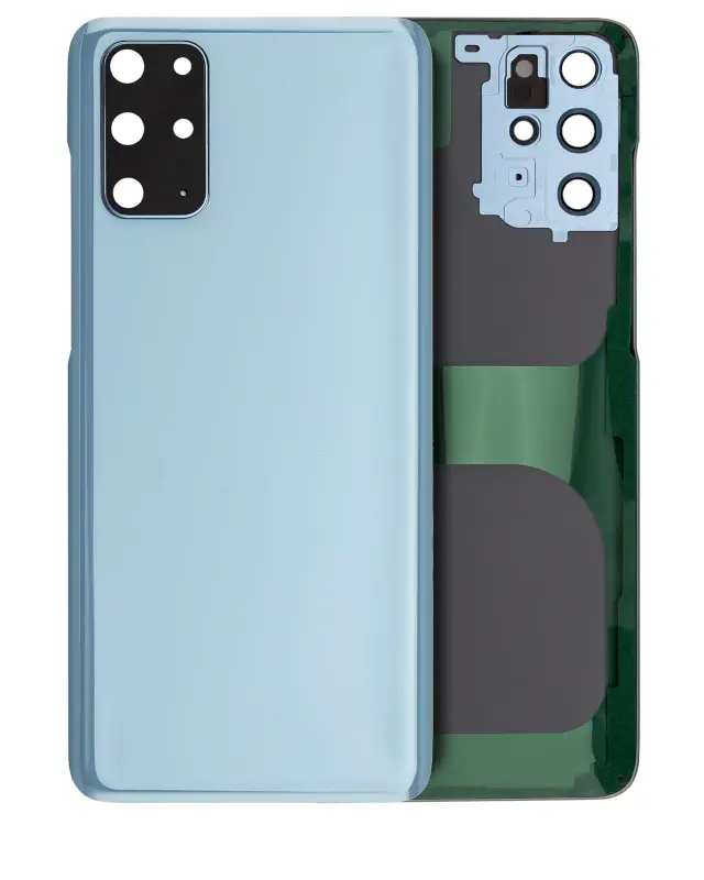 Vitre arrière pour Samsung Galaxy S20 Plus 5G (sans logo, compatible premium, Cloud Blue)