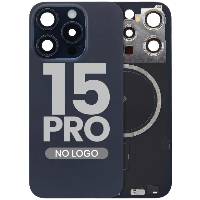 Vitre arrière pour Apple iPhone 15 Pro (sans logo, compatible, Blue Titanium) — réf. 107183138947