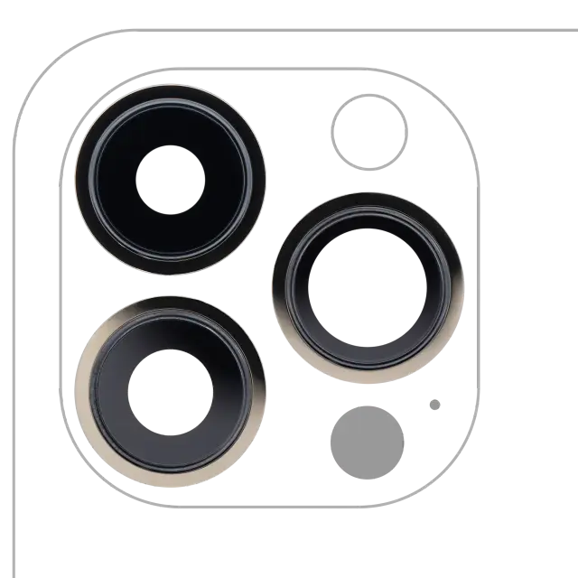 Lentille de caméra arrière avec support et anneau pour Apple iPhone 13 Pro / 13 Pro Max (Real Sapphire, premium, or)