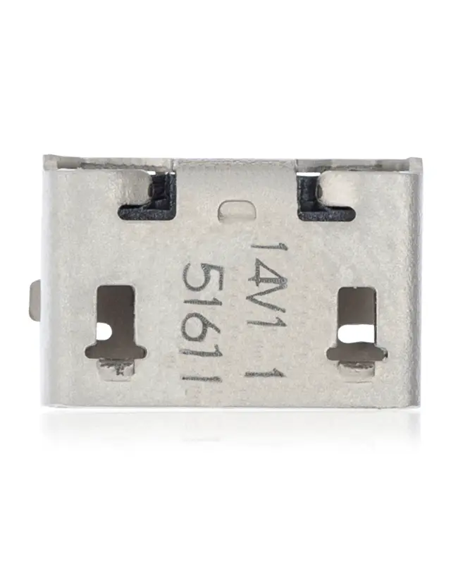Connecteur de charge à souder — format Micro B, 5 broches, 2 points de fixation (C038)