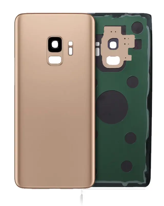 Vitre arrière pour Samsung Galaxy S9 (sans logo, compatible premium, Sunrise Gold)