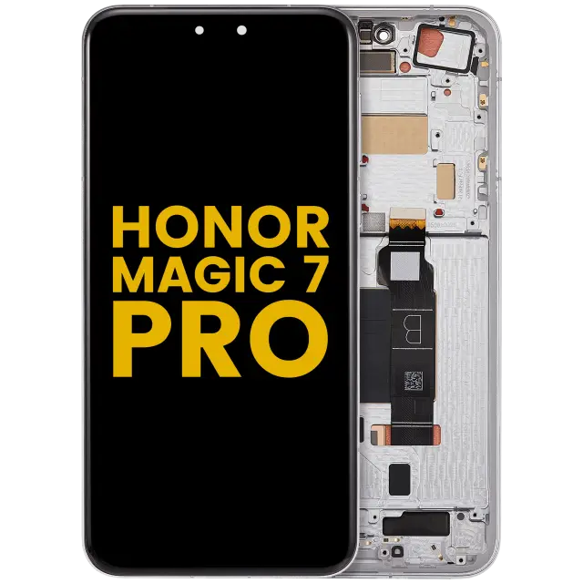 Écran OLED avec châssis pour Honor Magic 7 Pro (reconditionné, blanc)