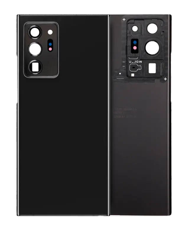 Vitre arrière pour Samsung Galaxy Note 20 Ultra (sans logo, compatible premium, Mystic Black)