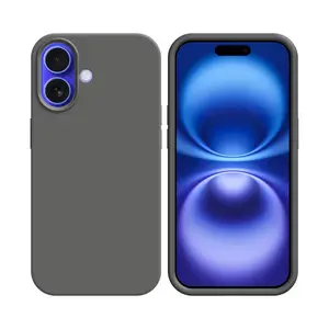 Coque Silicone Compatible pour Apple iPhone 16 (#34) Gris Foncé