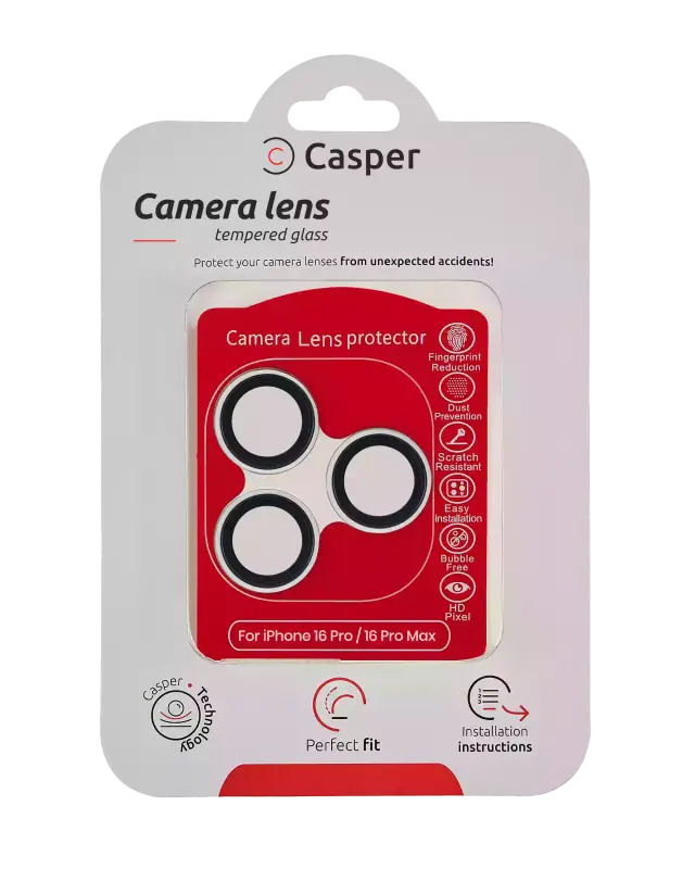 Protection de lentilles de caméra pour iPhone 16 Pro / 16 Pro Max (argent, transparent)