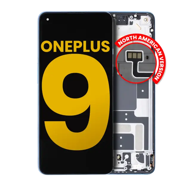 Écran OLED avec châssis pour OnePlus 9 (North America, reconditionné, Arctic Sky)