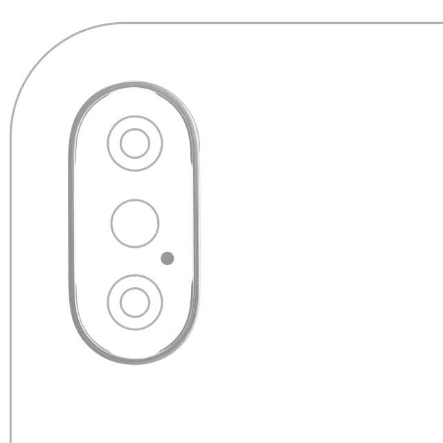 Anneau de contour de caméra arrière pour Apple iPhone XS / XS Max (gris sidéral, lot de 10)