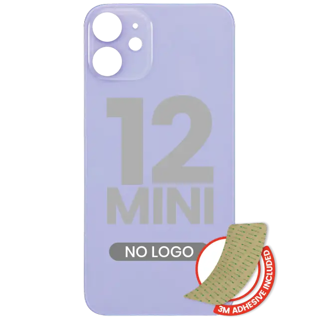 Vitre arrière pour Apple iPhone 12 Mini (No Logo / Large Camera Hole, violet)