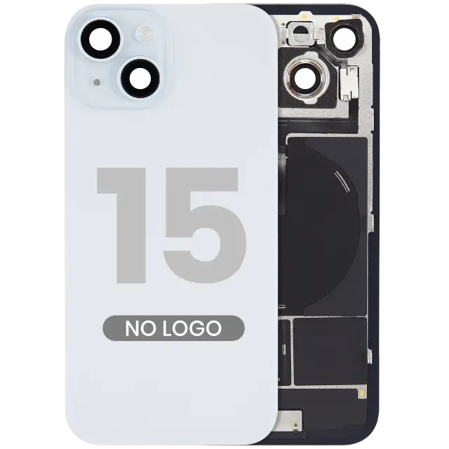 Vitre arrière pour Apple iPhone 15 (sans logo, compatible, bleu) — réf. 107082130561