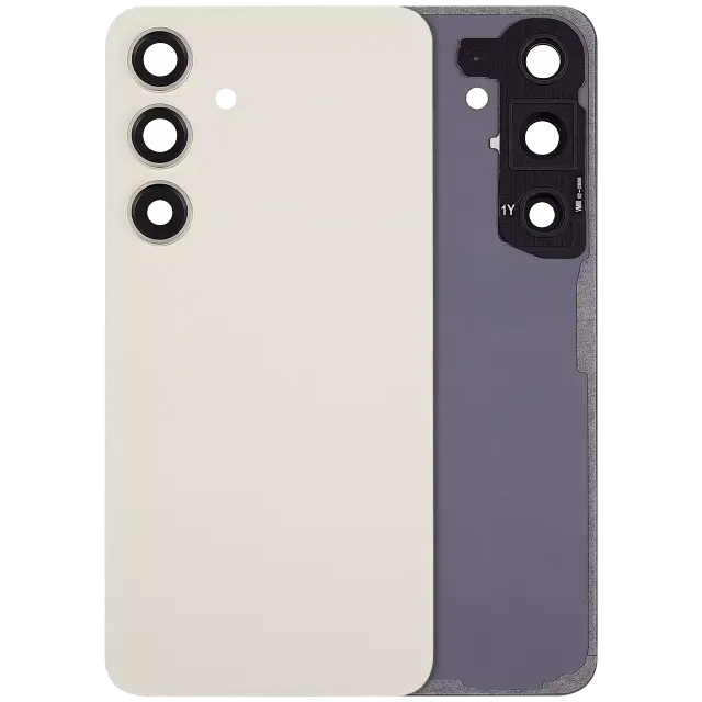 Vitre arrière pour Samsung Galaxy S24 5G (sans logo, compatible premium, Amber Yellow)