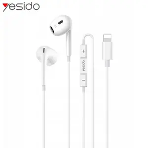 Écouteurs Filaires Lightning Yesido YH51 Appels HD Blanc