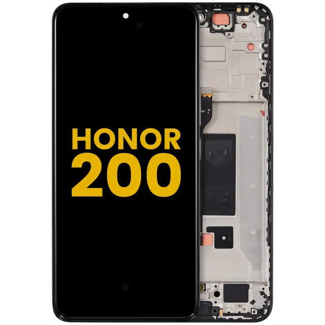 Écran OLED avec châssis pour Honor 200 (reconditionné, noir)