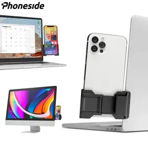 Support pour Smartphone pour Ordinateur Phoneside One avec Crochet Noir