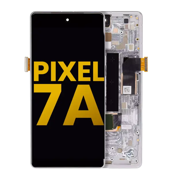 Écran OLED avec châssis et capteur d’empreintes pour Google Pixel 7a 5G (reconditionné, Snow)