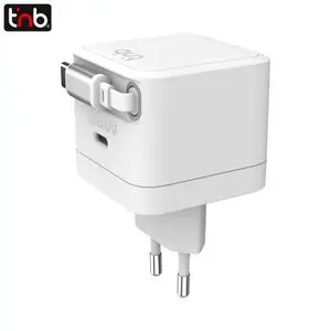 Chargeur Secteur USB-C T'nb CHGAN35RTC avec Câble Rétractable 35W Blanc