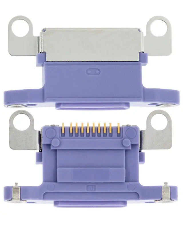 Connecteur de charge nu à souder pour Apple iPhone 12 Mini (violet, lot de 10)