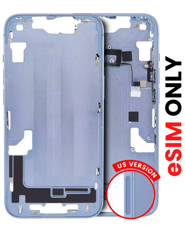 Châssis avec petits composants pour Apple iPhone 14 Plus (version US, eSIM uniquement, compatible, bleu) — vue 1