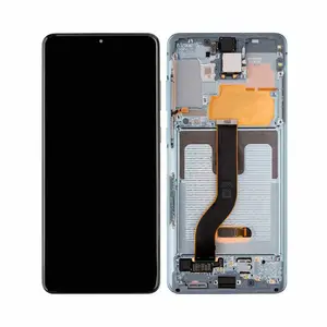Écran Tactile Soft Oled avec Châssis Samsung Galaxy S20 Plus 5G G986/Galaxy S20 Plus G985 Bleu Clair