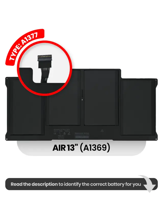 Batterie pour Apple MacBook Air 13" A1369 (2010)