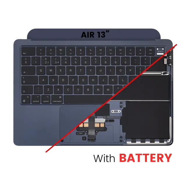 Châssis supérieur avec batterie et clavier ISO UK pour Apple MacBook Air 13" A2681 (2022) (minuit)
