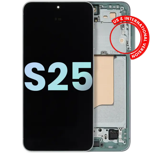Écran OLED avec châssis pour Samsung Galaxy S25 5G (version US & internationale, pack service origine, Mint)