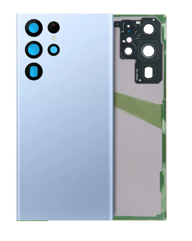 Vitre arrière pour Samsung Galaxy S22 Ultra (pack service origine, bleu ciel)