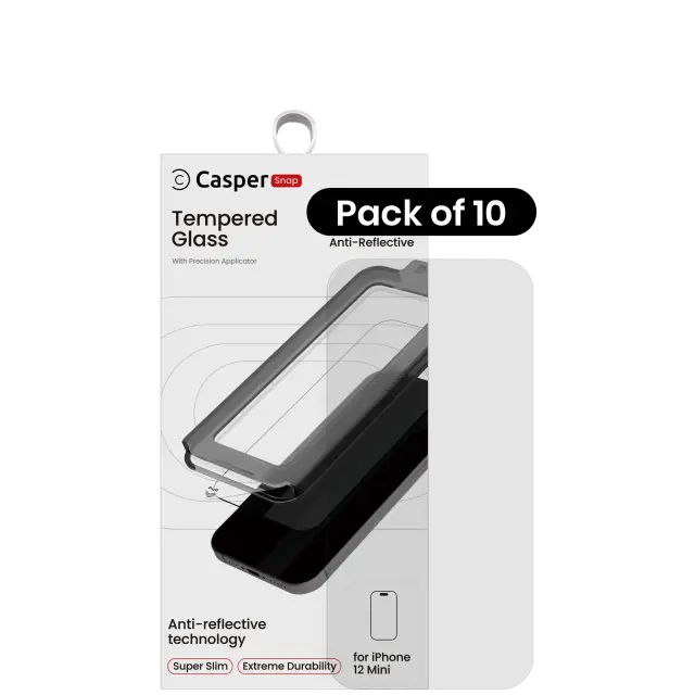 Verre trempé pour Apple iPhone 12 Mini (lot de 10, AR Clear)