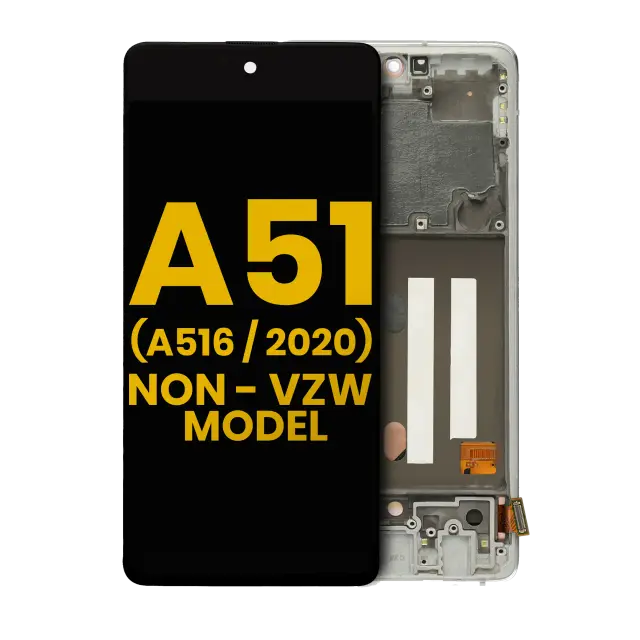 Écran OLED avec châssis pour Samsung Galaxy A51 5G (A516 / 2020) (Non-Verizon 5G UW Frame) (reconditionné, Prism Cube White)