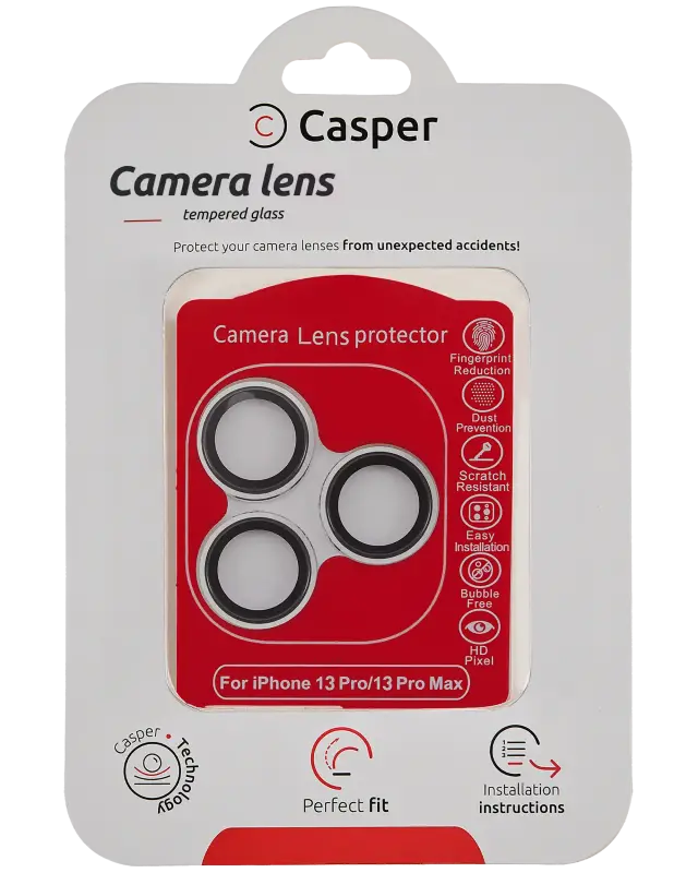 Protection de lentilles de caméra pour Apple iPhone 13 Pro / 13 Pro Max (argent, transparent)