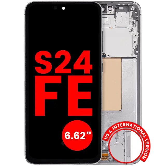 Écran OLED avec châssis pour Samsung Galaxy S24 FE 5G (US & International Version) (6.62") (compatible premium, gris)
