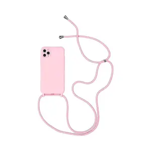 Coque Silicone avec Cordon Apple iPhone 15 Pro (02) Rose