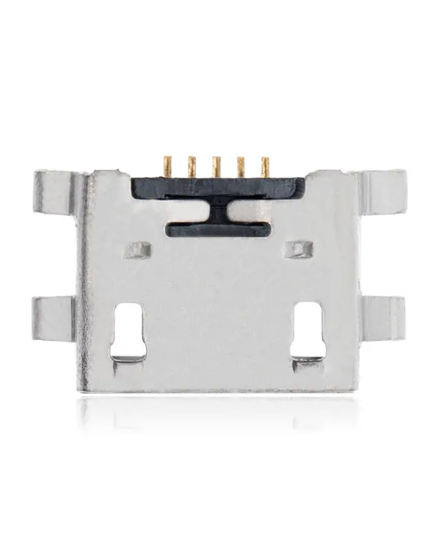 Connecteur de charge à souder — format Micro B, 5 broches, 4 points de fixation (C102)