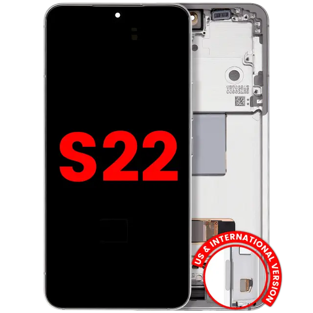 Écran OLED avec châssis pour Samsung Galaxy S22 5G (version US & internationale, compatible premium, blanc)