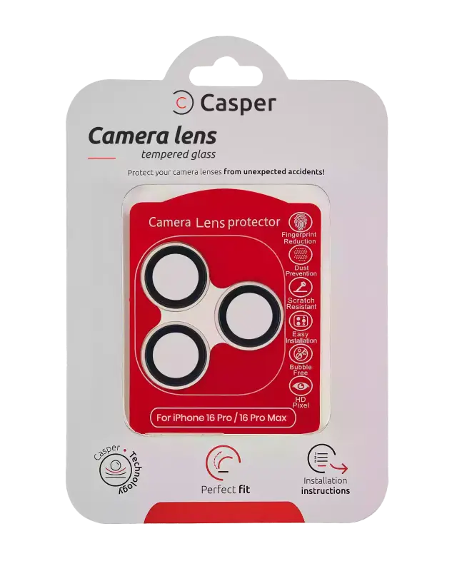 Protection de lentilles de caméra pour iPhone 16 Pro / 16 Pro Max (titane naturel, transparent)