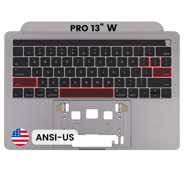 Châssis supérieur avec clavier ANSI US pour Apple MacBook Pro 13" A1706 (2016-2017) (OEM New, gris sidéral)