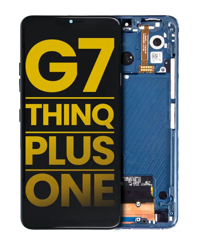 Écran LCD avec châssis pour LG G7 ThinQ / G7 Plus / G7 One (reconditionné, Moroccan Blue)