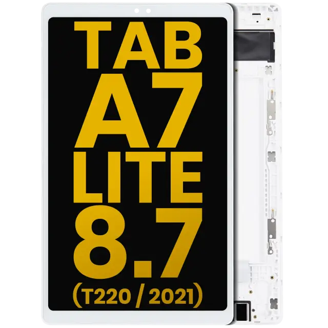 Écran LCD avec châssis pour Samsung Galaxy Tab A7 Lite 8.7" (2021) (T220) (WiFi Version, reconditionné, blanc)