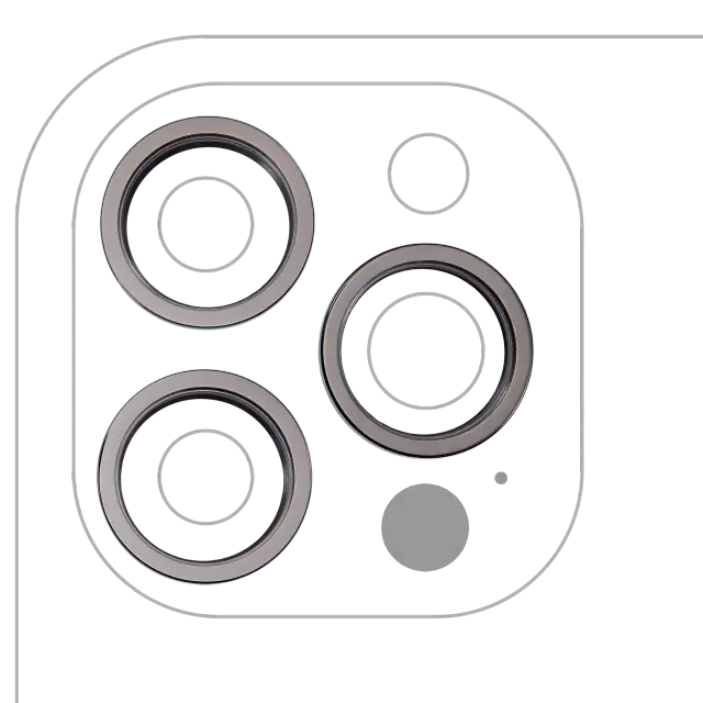Anneau de contour de caméra arrière pour Apple iPhone 12 Pro Max (graphite, lot de 3, lot de 10)
