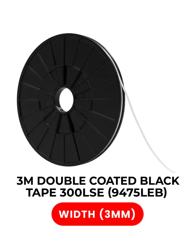 Ruban adhésif double face polyester haute résistance 3M 9475LEB (300LSE) — 3 mm × 25 m