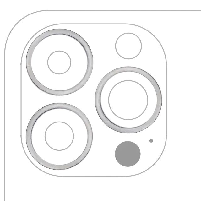Anneau de contour de caméra arrière pour Apple iPhone 13 Pro / 13 Pro Max (graphite, lot de 3)