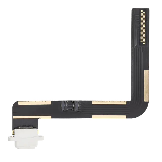 Nappe de connecteur de charge à souder pour Apple iPad Air 1 / iPad 5 (2017) / iPad 6 (2018) (soudure requise, compatible premium, blanc)