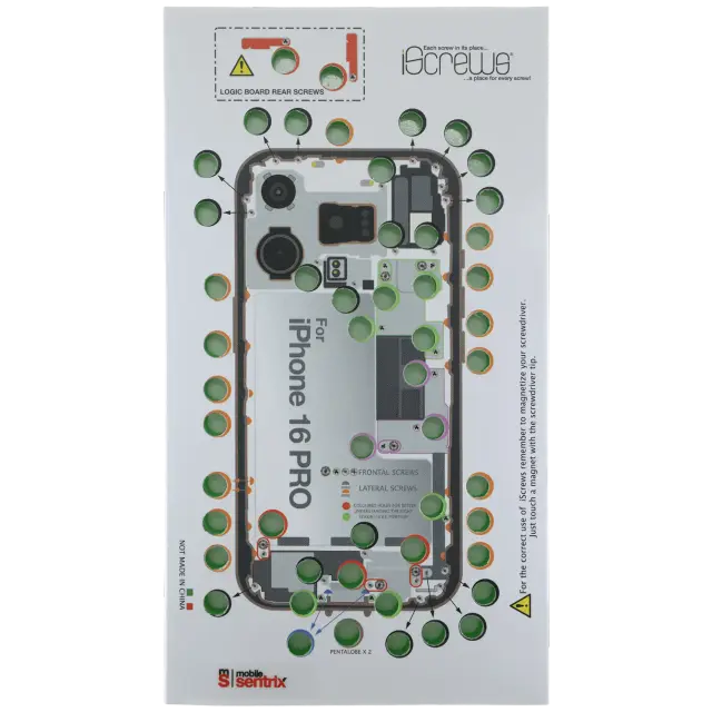Tapis de positionnement des vis iScrews dottorpod pour iPhone 16 Pro