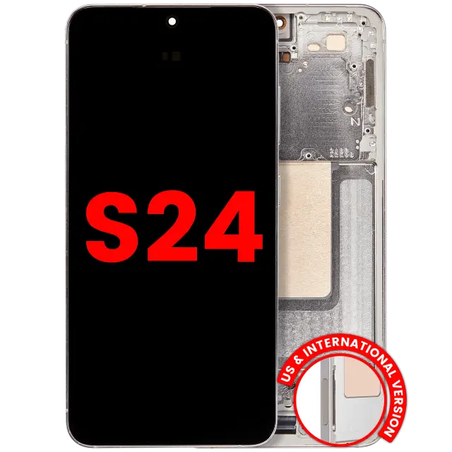 Écran OLED avec châssis pour Samsung Galaxy S24 5G (version US & internationale, compatible premium, Amber Yellow)